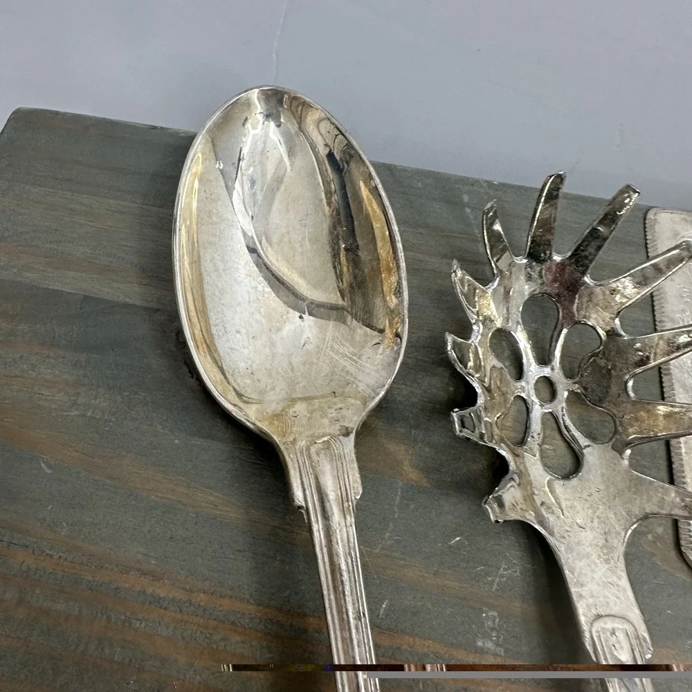 Lot 6 Vintage Silver Plate International Silver Co + Misc Cake Server Spoon Fork
